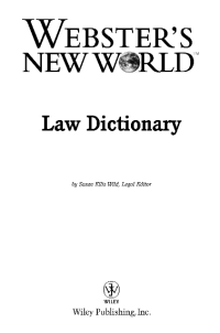 WEBSTER'S NEW WORLD LAW DICTIONARY